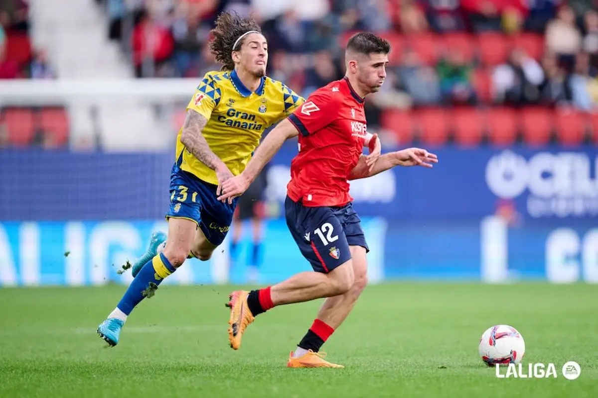 Fábio Silva, en un enfrentamiento de Liga ante Osasuna