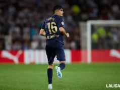 Hugo Novoa en un encuentro de Liga con el Alavés