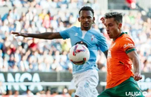 Jailson disputa un balón con Hugo Duro en un encuentro de LaLiga EA Sports