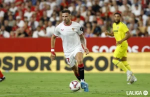 Saúl, en un encuentro de LaLiga con el Sevilla FC