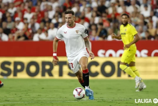 Saúl, en un encuentro de LaLiga con el Sevilla FC