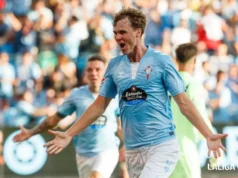 Williot Swedberg celebra un gol en LaLiga