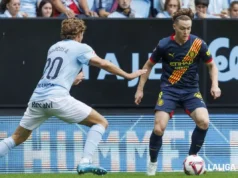 Marcos Alonso en un encuentro de LaLiga EA Sports con el Celta de Vigo