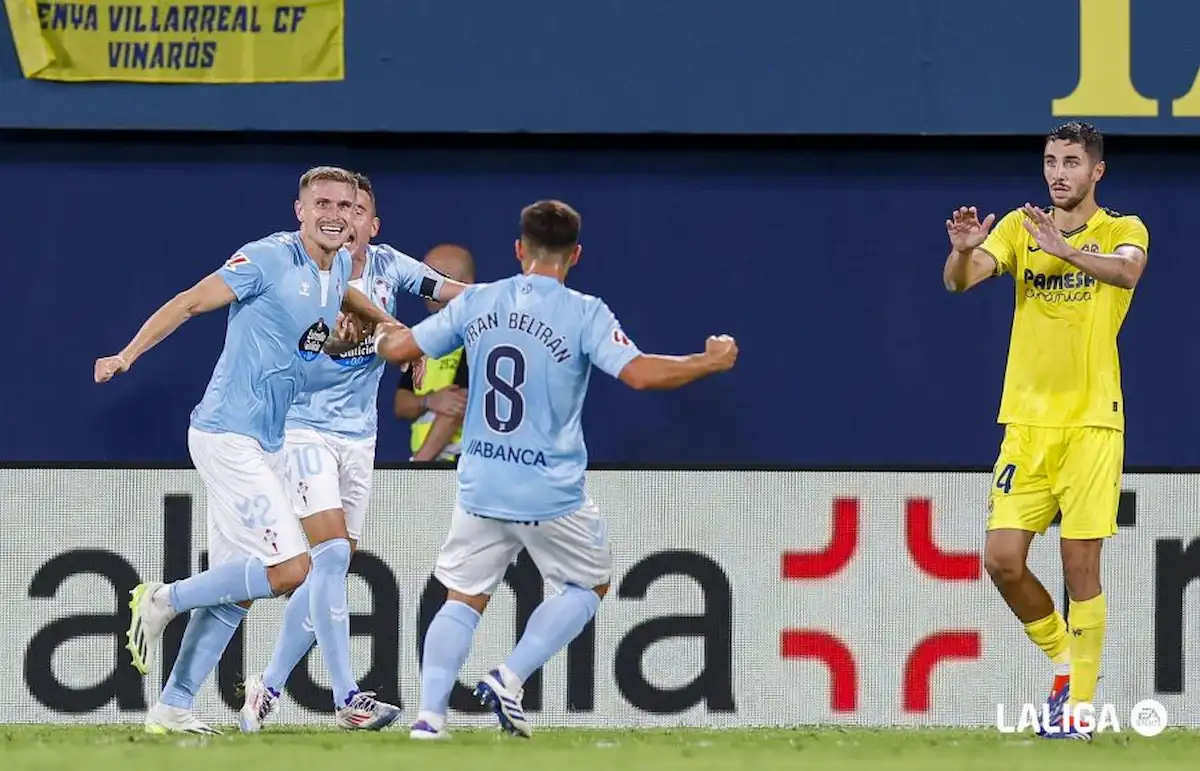 Starfelt celebra un gol con el Celta de Vigo en LaLiga EA Sports