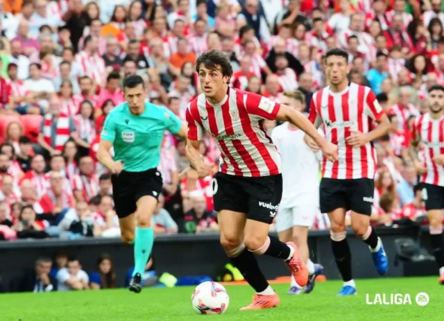 Unai Gómez, en un encuentro de Liga con el Athletic Club