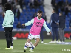 Adrià Altimira en un entreno con el CD Leganés