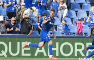 Bertug Yildirim celebra un gol con el Getafe en LaLiga EA Sports