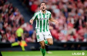 Fornals celebra un gol en LaLiga con el Real Betis
