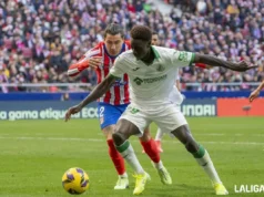 Coba da Costa, en un encuentro con el Getafe en LaLiga EA Sports