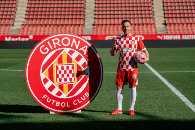 Arthur Melo, en su presentación como nuevo jugador del Girona FC