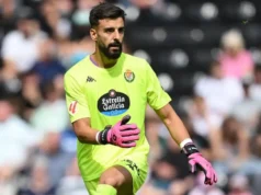 André Ferreira, en un partido del Real Valladolid de LaLiga EA Sports