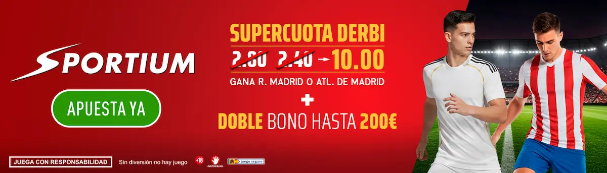 Sportium Supercuota Atleti Real Madrid derbi madrileño