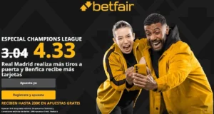 Betfair Supercuota Benfica vs Real Madrid