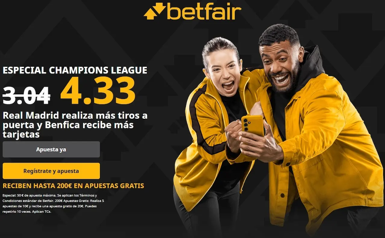 Betfair Supercuota Benfica vs Real Madrid