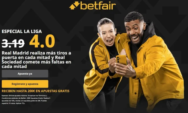 Betfair Supercuota Real Madrid vs Real Sociedad