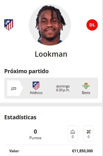 Lookman - Salida en Biwenger