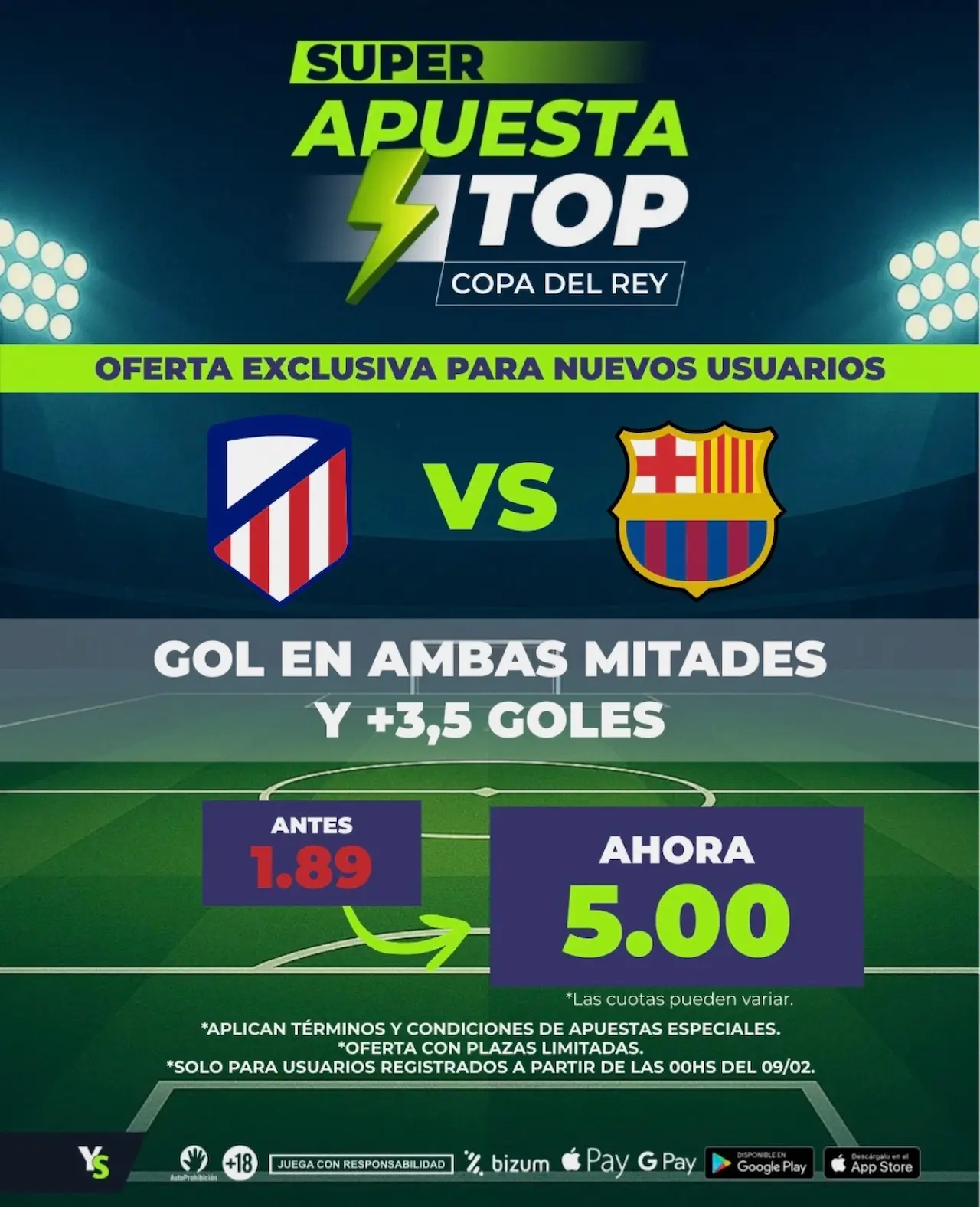 YoSports Atlético vs Barcleona supercuota
