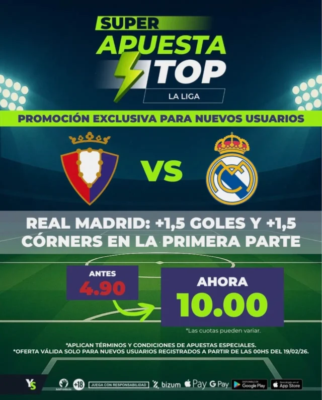 YoSports Supercuota Osasuna vs Real Madrid YoSports Supercuota Osasuna vs Real Madrid