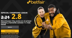 Betfair Supercuota Manchester City vs Real Madrid