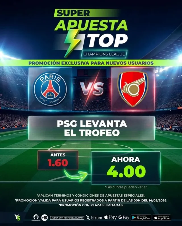 YoSports Supercuota PSG vs Arsenal Final Champions League