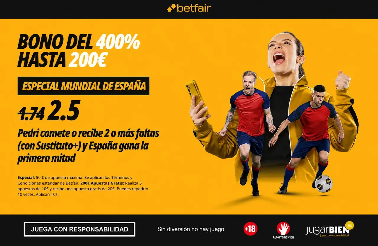 Betfair Supercuota España vs Arabia Saudí Pedri