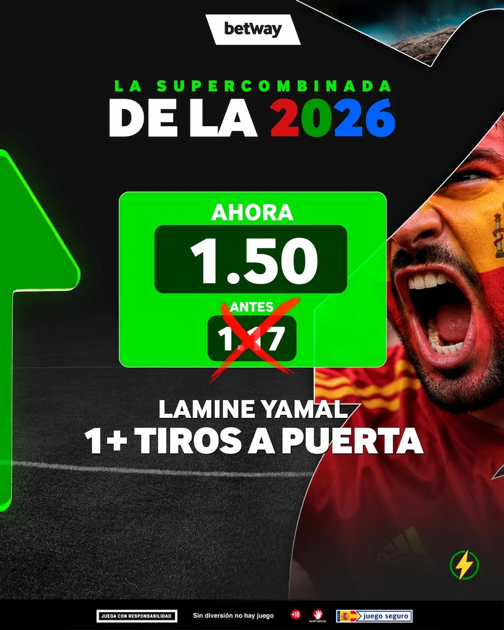 Betway Super Combinada España vs Arabia Saudí Lamine Yamal