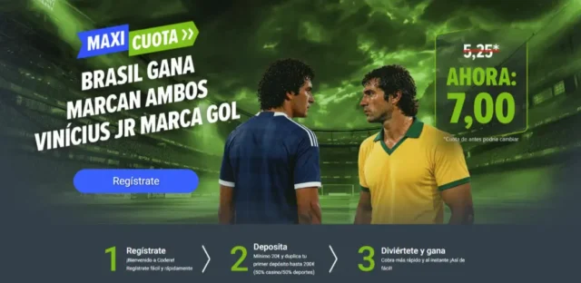 Maxi Cuota Codere Brasil vs Escocia Maxi Cuota Codere Brasil vs Escocia