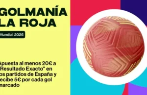 Promoción RETAbet Golmanía España vs Arabia Saudí: ¡5€ gratis por cada gol! RETAbet Golmanía La Roja España