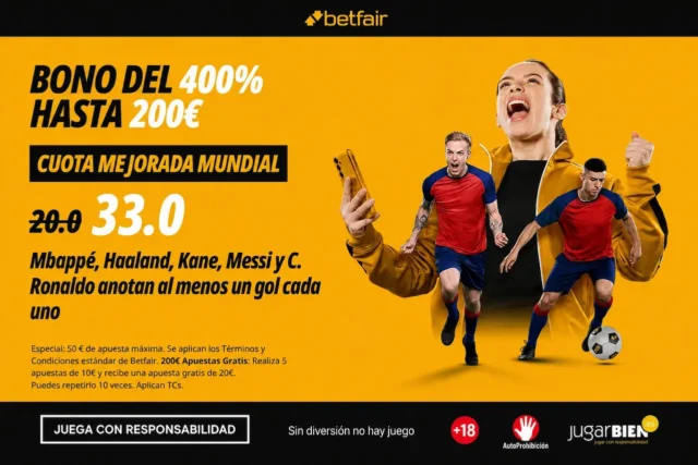 Supercuota Betfair Mundial goleadores Jornada 3