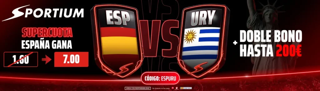 doble bono sportium españa vs uruguay