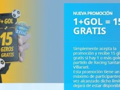 Betfair 1 + gol 15 giros gratis