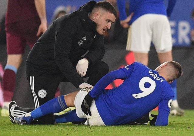 Jamie Vardy cayó lesionado en el último duelo del Leicester City