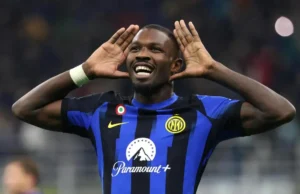 Marcus Thuram celebra un gol con el Inter de Milán