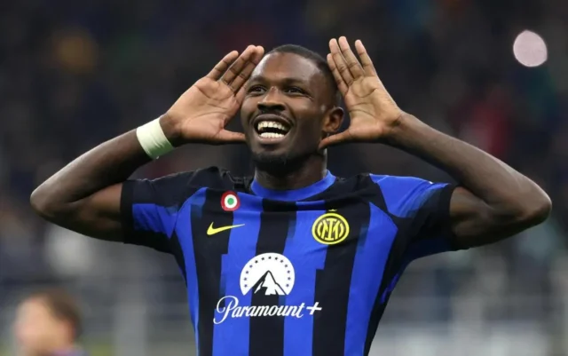 Marcus Thuram celebra un gol con el Inter de Milán