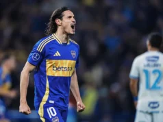 Edinson Cavani, en un partido con Boca Juniors
