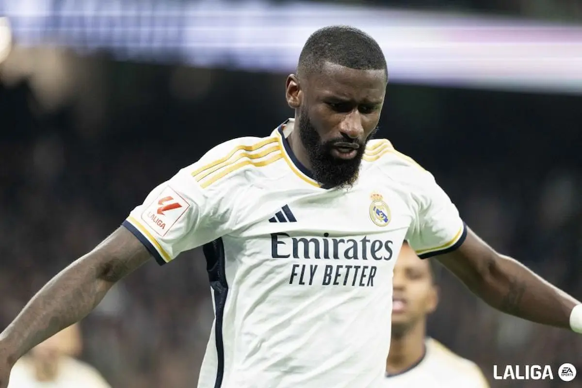 Rudiger, en un partido del Real Madrid en LaLiga EA Sports