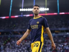 Mehdi Taremi, en un encuentro con el Inter de Milán